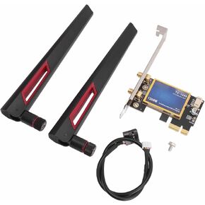 بطاقة Focket WiFi 7260AC، محول لاسلكي PCIe X1 ثنائي النطاق بسرعة 1200 ميجا بت في الثانية مع هوائي 10dBi للكمبيوتر المكتبي in Kuwait