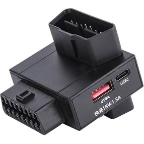OBD2 1-to-2 Splitter Adapter with 1-Press Power Cut Switch & 18W USB Fast Charging 16-Pin Car OBD Port Expander for Diagnostic Tools (UP) in Saudi Arabia