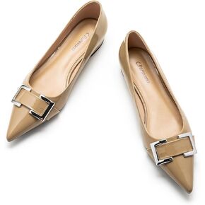 C.Paravano Womens Flats | Pointed Toe Flat | Black Flats for Women | Ballet Flats(Size 8,Black) in Kuwait