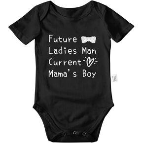 بدلة رياضية للأولاد من Future Ladies Man Current Mama's Boy، ملابس أطفال محايدة للجنسين، ملابس بذلة بأكمام قصيرة للرضع in Kuwait