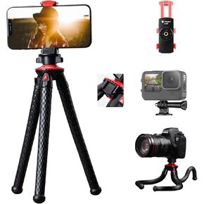 Camera Tripod, Fotopro UFO Flexible Tripod for Camera Bendable Handheld Vlogging Tripod with Phone Mount for iPhone Samsung Canon DSLR Sony Nikon in Kuwait