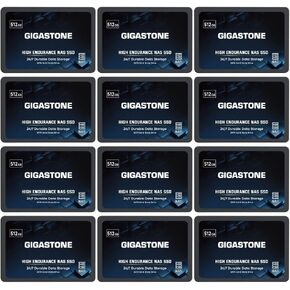 Gigastone 【NAS Only】 512GB NAS SSD Drive (12-Pack) 24/7 Durable TLC High Endurance RAID Data Storage Network Attached Storage 2.5" SATA Internal Solid State Hard Drives in Kuwait