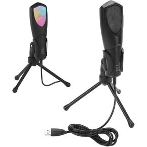 ميكروفون USB للألعاب من Yunseity، ميكروفون كمبيوتر بمكثف RGB مع حامل ثلاثي القوائم للكمبيوتر المحمول وتسجيل بث الألعاب والبودكاست in Kuwait