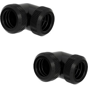 Barrow G1/4" Compression 90° Fitting for OD 14mm Rigid Tubing, Double Interface 90-Degree Multi-Link Adapter Connectors, Copper Fittings with O-Rings for PC Water Cooling Systems (White, 6PCS) in Kuwait