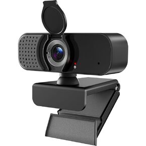1080P Webcam with Microphone, Wide-Angle Lens, Auto Light Correction, Plug Play USB Web Cam with Tripod, Stand, External Camera for Laptop, Desktop Computer, PC in Saudi Arabia