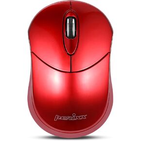 Perixx PERIMICE-802R ماوس بلوتوث لاسلكي - تصميم محمول صغير الحجم لنظام التشغيل Windows وmacOS وiOS وAndroid - مستشعر بصري 1200 نقطة في البوصة - أحمر in Saudi Arabia
