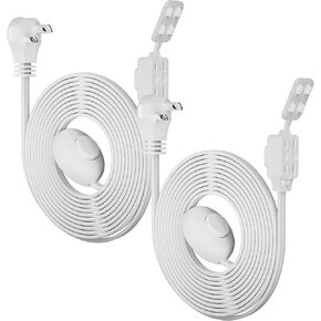2 Prong 3 Outlets Flat Plug Extension Cord 15 FT with Foot Switch & Safety Cover for Floor Lamp & Christmas Light & Appliance 16AWG 125V 13A Pedal On/Off Inline Push Switch Step On Power Cord-White in Saudi Arabia