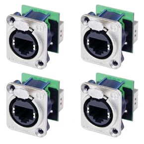4 Pack Neutrik NE8FDP Ethercon RJ45 Cat 5 Pass/Feed Through D Series Panel Jack - (4 Pack) in Kuwait