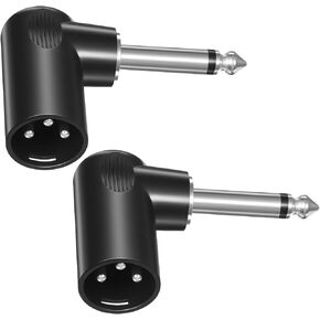 Right Angle Adapter Male to TS 1/4", 2 Pack Adjustable XLR 90 Degree Adapter Plug, 3-Pin XLR Male to 1/4" / 6.35 mm Female and Play Compatible with Mixers Microphones Amplifiers in Kuwait