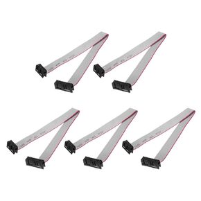 Generic 5 Pcs IDC Flat Ribbon Cable, 2.54mm Pitch 12mm Width 20cm Long 10 to 16 Pin FC to FC Flat Ribbon Connector Jumper Wire for PC, LED Displays in Kuwait