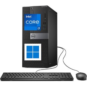 Dell Optiplex Mini Tower i7 Desktop 7050 Computer PC, 7050 Mini Tower Windows 11 Pro, Quad Core i7-6700 3.4GHz up to 4.0GHz, 16GB RAM, 512GB SSD, Keyboard (Renewed) in Kuwait