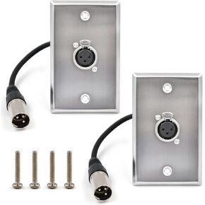 (عبوتان) لوحة حائط XLR مع كابل، لوحة حائط أنثى ذات 3 دبابيس إلى موصل ذكر، لوحة تثبيت صوت احترافية، فولاذ مقاوم للصدأ، بدون لحام in Kuwait
