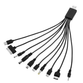 10 in 1 USB Cables, Universal USB to Multi Plug Cell Phone Charger, Universal Multiple Charging Cord Charging Cable with 10 Ports for Cell Phones Speaker MP3 MP4 in Kuwait