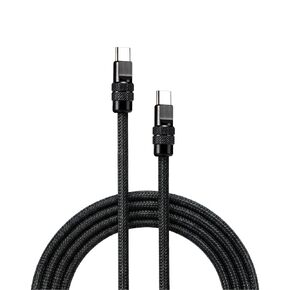 كابل Chubbycable Lite USB C إلى USB C بقدرة 240 وات شاحن فائق السرعة من النوع C بطول 10 أقدام من النايلون المضفر لشحن كابل نقل بيانات متين لسلسلة iPhone 17-15/MacBook Pro/Air/iPad، أسود in Kuwait