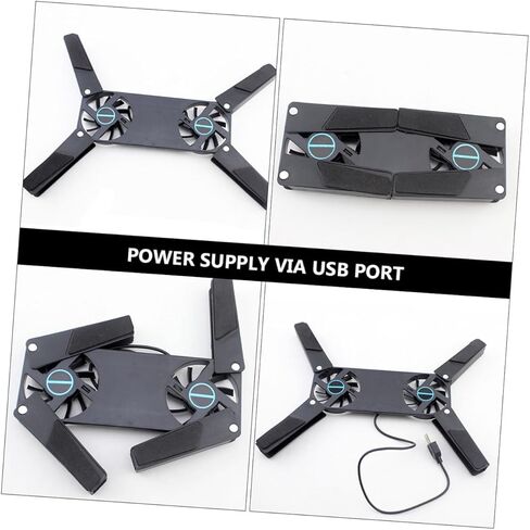 Sewroro 2PCS قابلة للطي لوحة تبريد الكمبيوتر المحمول مراوح مزدوجة USB بالطاقة دعم التهوية لجميع أجهزة الكمبيوتر المحمول خفيفة الوزن برودة للطلاب المسافرين بغرض العمل in Kuwait