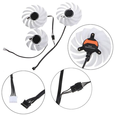3Pcs/Set White Graphics Card Fan 4Pin Cooler Fans RTX3080 RTX3070 3060 for Colorful RTX3080 3070 3060Ti IGame Ultra-OC in Saudi Arabia