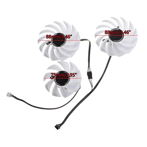 3Pcs/Set White Graphics Card Fan 4Pin Cooler Fans RTX3080 RTX3070 3060 for Colorful RTX3080 3070 3060Ti IGame Ultra-OC in Saudi Arabia