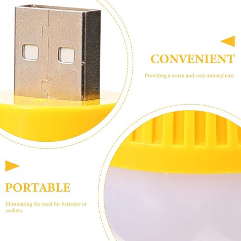 Uonlytech 4pcs USB LED Mini Light Bulbs, Warm Yellow USB Night Lights for Travel and Home, Compact Emergency Small Lamps with Soft Glow in Saudi Arabia
