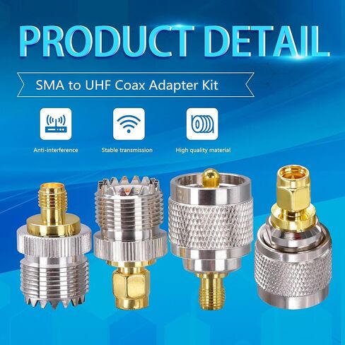 SMA إلى UHF PL259 CB محول هوائي الراديو، PL259 إلى SMA موصلات كابل محوري، SO239 إلى SMA ذكر إلى أنثى محول محوري عدة 4 أنواع مجموعة لهوائيات FPV، كابل محوري، هوائي راديو هام، أجهزة راديو Wi-Fi in Saudi Arabia