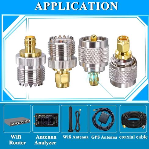 SMA إلى UHF PL259 CB محول هوائي الراديو، PL259 إلى SMA موصلات كابل محوري، SO239 إلى SMA ذكر إلى أنثى محول محوري عدة 4 أنواع مجموعة لهوائيات FPV، كابل محوري، هوائي راديو هام، أجهزة راديو Wi-Fi in Saudi Arabia