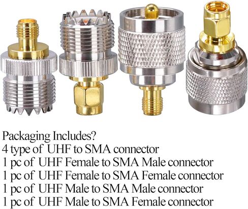 SMA إلى UHF PL259 CB محول هوائي الراديو، PL259 إلى SMA موصلات كابل محوري، SO239 إلى SMA ذكر إلى أنثى محول محوري عدة 4 أنواع مجموعة لهوائيات FPV، كابل محوري، هوائي راديو هام، أجهزة راديو Wi-Fi in Saudi Arabia