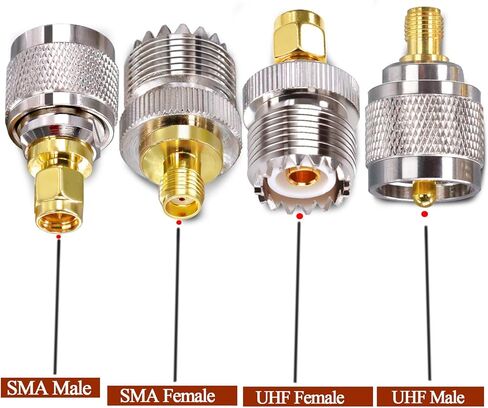 SMA إلى UHF PL259 CB محول هوائي الراديو، PL259 إلى SMA موصلات كابل محوري، SO239 إلى SMA ذكر إلى أنثى محول محوري عدة 4 أنواع مجموعة لهوائيات FPV، كابل محوري، هوائي راديو هام، أجهزة راديو Wi-Fi in Saudi Arabia