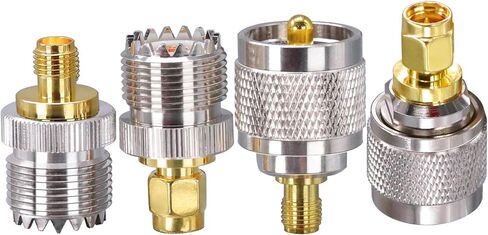 SMA إلى UHF PL259 CB محول هوائي الراديو، PL259 إلى SMA موصلات كابل محوري، SO239 إلى SMA ذكر إلى أنثى محول محوري عدة 4 أنواع مجموعة لهوائيات FPV، كابل محوري، هوائي راديو هام، أجهزة راديو Wi-Fi in Saudi Arabia