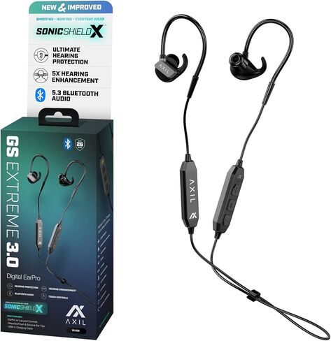 حماية الأذن من AXIL GS Extreme 3.0 - تان صحراوي - تحسين السمع وعزل الضوضاء سماعات أذن بلوتوث - حماية السمع 5X للرماية والسفر والعمل والحفلات الموسيقية in Kuwait