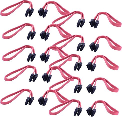 Cybertech SATA Data Cable (2 Pack) Red 16" Inches in Saudi Arabia