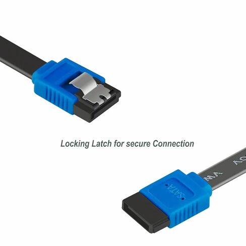 SATA Cable III, SATA Cable III 6Gbps Straight HDD SDD Data Cable with Locking Latch 18 Inch Compatible for SATA HDD, SSD, CD Driver, CD Writer - Blue in Saudi Arabia