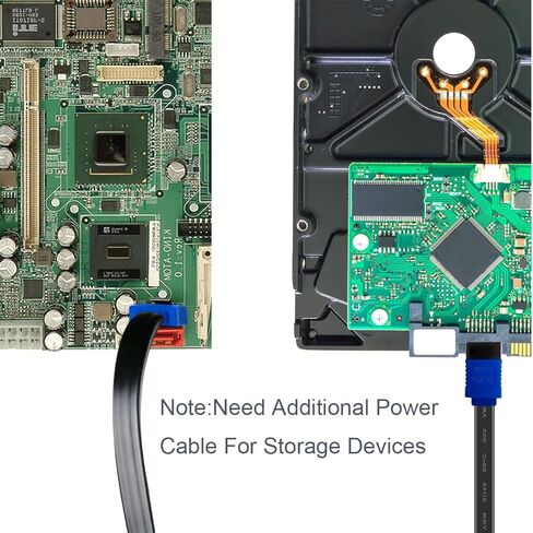 SATA Cable III, SATA Cable III 6Gbps Straight HDD SDD Data Cable with Locking Latch 18 Inch Compatible for SATA HDD, SSD, CD Driver, CD Writer - Blue in Saudi Arabia