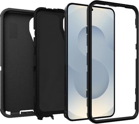 Defender Case Compatible with Samsung Galaxy S25 Case Included Belt Clip Holster Kickstand-Black in Saudi Arabia