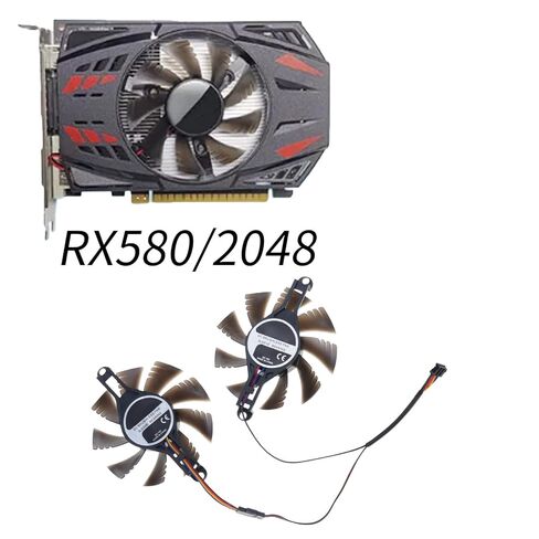 80 مللي متر 4Pin بطاقة الرسومات مروحة التبريد GPU مبردات استبدال مروحة ل RX580 2048 بطاقة الرسومات إدارة الملحقات مبردات بطاقة الرسومات in Kuwait