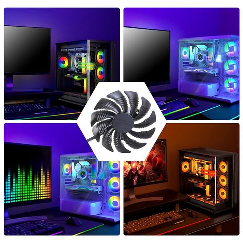 Quiet 4Pin Graphics Card Fan for GTX1080 Graphics Card Radiator for Gamers and Designers Reliabled Cooling PLD09210S12HH GPU Fan in Kuwait