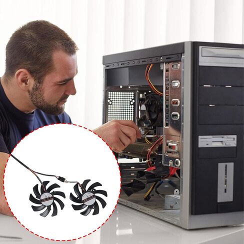 85 مللي متر 12 فولت بطاقة الفيديو مروحة التبريد ل 5600XT 5700 6600 بطاقة الرسومات مبردات مروحة الألعاب مشعات استبدال GPU مروحة in Saudi Arabia