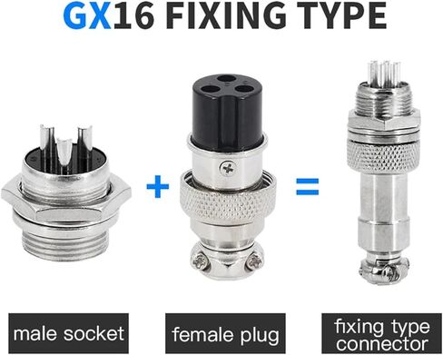 5Set GX12 GX16 Connectors 2pin 3pin 4pin 5pin Aviation Plug Socket Female Male Fixed Fixing Type Electrical Cable Wire Connector(GX16,5P) in Saudi Arabia