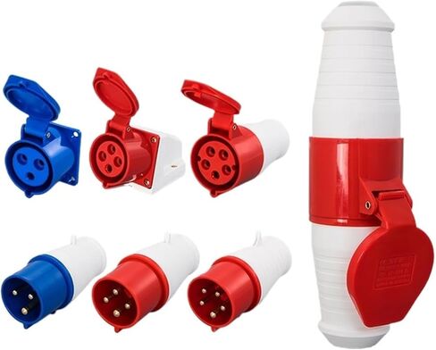 IP44 16A/32A Industrial Plug and Socket Waterproof Connector 3PIN 4PIN 5PIN Electrical Connection Wall Mount(Coupler,32A,4P) in Saudi Arabia