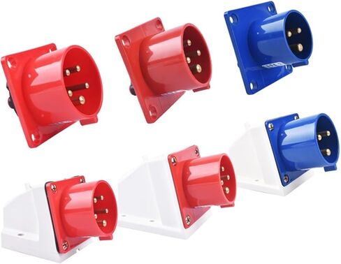 IP44 16A/32A Industrial Plug and Socket Waterproof Connector 3PIN 4PIN 5PIN Electrical Connection Wall Mount(Coupler,32A,4P) in Saudi Arabia