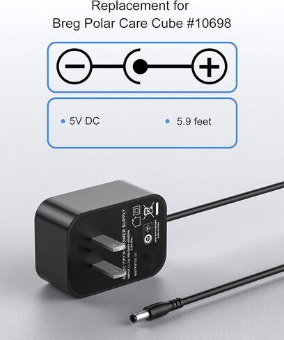 VHBW 6V Compatible with Breg Polar Care Cube Power Cord, Replacement for Breg Part 10698, for HON-Kwang DO660 D0660 00660 10698, 1.8m / 6ft — Not Compatible with Breg Polar Care Wave in Saudi Arabia