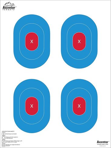 Ascentor Proficient Shooting Target - 4 Zone - Large Size 18 x 24 - Pack of 25 in Saudi Arabia