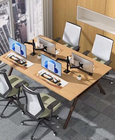 Optilite Dual Monitor Arm – Fully Adjustable Gas Spring Desk Mount for 13–27 Inch Screens, 360° Rotation, Height Adjustable, Cable Management – Fits VESA 75x75mm & 100x100mm, Black in Saudi Arabia