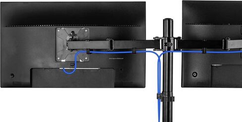 Optilite Dual Monitor Arm – Fully Adjustable Gas Spring Desk Mount for 13–27 Inch Screens, 360° Rotation, Height Adjustable, Cable Management – Fits VESA 75x75mm & 100x100mm, Black in Saudi Arabia