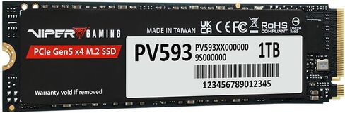 Patriot Viper PV593 1TB Internal SSD - NVMe PCIe Gen 5x4 - M.2 2280 - Sequential Read (CDM): up to 14,000MB/s; Sequential Write (CDM): up to 10,000MB/s - Solid State Drive - PV593P1TBM28H in Saudi Arabia