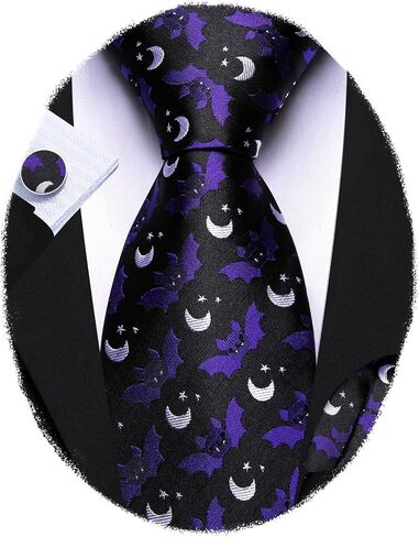 Barry.Wang Man Tie Sets Skull Ties Animal Extra Long Necktie Silk Woven Handkerchief Cufflinks Festival Party Gift in Saudi Arabia
