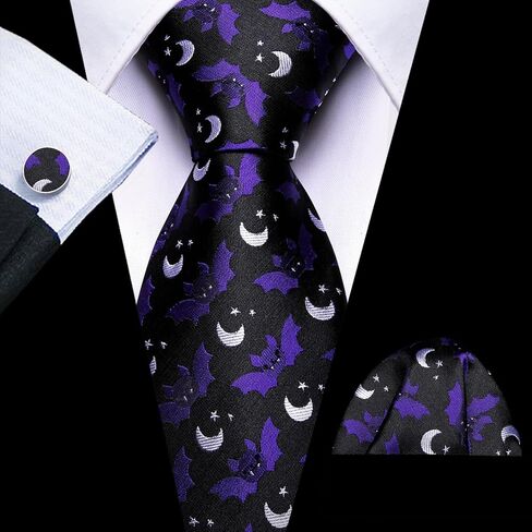Barry.Wang Man Tie Sets Skull Ties Animal Extra Long Necktie Silk Woven Handkerchief Cufflinks Festival Party Gift in Saudi Arabia