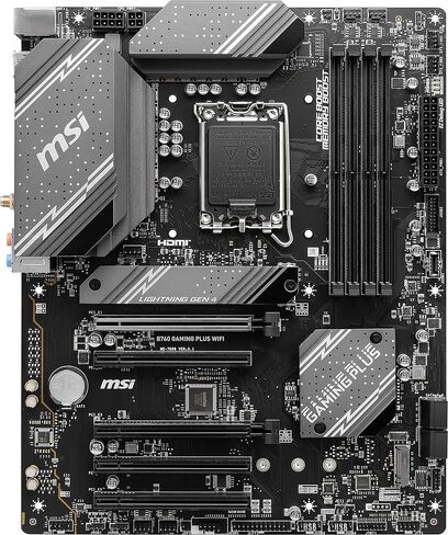 MSI B760 Gaming Plus WiFi Gaming Motherboard (Supports 12th/13th Gen Intel Processors, LGA 1700, DDR5, PCIe 4.0, M.2, 2.5Gbps LAN, USB 3.2 Gen2, Wi-Fi 6E, ATX) (Renewed) in Saudi Arabia