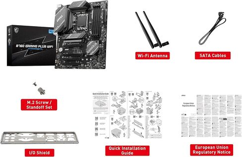 MSI B760 Gaming Plus WiFi Gaming Motherboard (Supports 12th/13th Gen Intel Processors, LGA 1700, DDR5, PCIe 4.0, M.2, 2.5Gbps LAN, USB 3.2 Gen2, Wi-Fi 6E, ATX) (Renewed) in Saudi Arabia