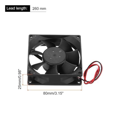 MECCANIXITY 2 Pcs DC12V Brushless Cooling Fan 0.24A 80x80x25mm 2Pin 2Wire High Speed Quiet for 3D Printer Computer Case Video Equipment DIY Ventilation Project 1500-2200RPM in Saudi Arabia
