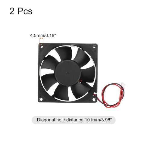MECCANIXITY 2 Pcs DC12V Brushless Cooling Fan 0.24A 80x80x25mm 2Pin 2Wire High Speed Quiet for 3D Printer Computer Case Video Equipment DIY Ventilation Project 1500-2200RPM in Saudi Arabia