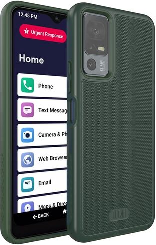 TUDIA MergeGrip for Jitterbug Smart 4 Case T608G، [تم اختبار السقوط من الدرجة العسكرية] حافظات هاتف متينة رفيعة ومتينة بطبقة مزدوجة متينة لكبار السن - وردي سموكي in Kuwait